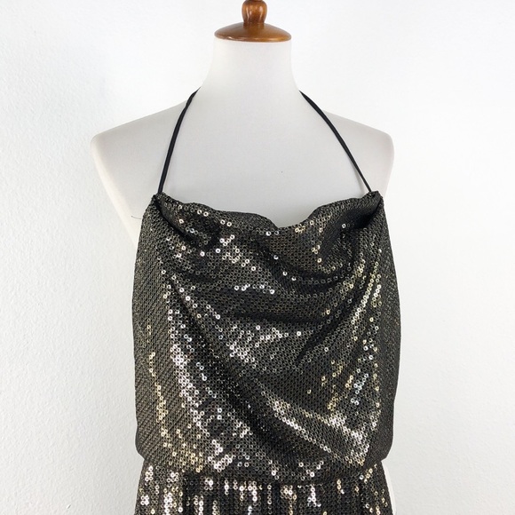 Dress the Population Gold Zherra Sequin Midi Dress - Picture 4 of 11